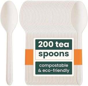 HAAGO - Juego de 200 cucharillas - Reutilizables, aptos para lavavajillas, cubiertos para fiestas, bodas, eventos, para comida fría y caliente - Blanco 13cm / 5"