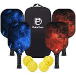 DULCE DOM Pickleball Paddles, USAPA Approved Pickleball Set with 4 Premium Wood Pickleball Paddles, 4 Pickleball Balls and Pickleball Bag, Pickleball Rackets Gifts for Beginners & Pros, Women & Men