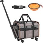 VEVOR Cat Carrier with Wheels, Airl