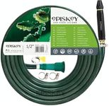 EPISKEY Heavy Duty Expandable Garden Hose Flexible Water Pipe with Double Latex Core Stainless Metal Nozzle Water Spray Gun Braided Outer Layer Small No Kink Hose (Multicoloured) (5M_BLCK)