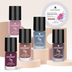 Verymiss 5 Trending Nail Polish Combo + Free Nail Polish Remover Wipes I Vegan I Easy Application I Mini Nail Kit I Quick Dry & Cruelty-Free (VMNYK06)