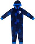England Official Football Gift Kids Fleece Hooded All-in-One Navy 6-7 Years