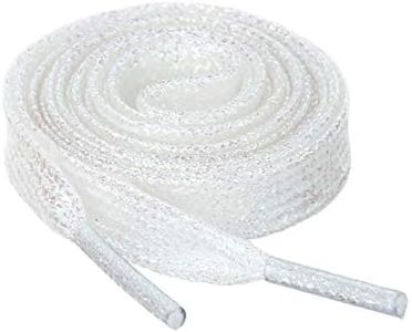 Allegra K Glitter Shiny Metallic Sparkling Shimmery Flat Sneakers Shoelace Shoe Laces Strings White 110cm/43.31"