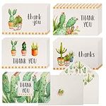 VNS Creations Bulk Boxed Set - 100 Cactus Thank You Cards - Includes Envelopes and Stickers - Assorted Watercolor Designs - Ideal for Wedding and Baby Shower - Blank Cards with Envelopes - Blank Card