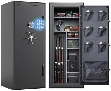 VALINIRT 26.5"D x 22.8"W, 34 Gun Fireproof Safe for Rifles and Pistols, Gun Cabinet with Keypad/Key Access, No-Assembly-Required Gun Safes with Combination Lock and Built-in Charging Ports