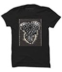 Quote Marshals Bikers Heart Round Neck Black Cottan T-Shirt for Men's 2XL