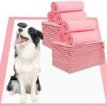 BinetGo Pink Disposable Pee Pads for Dogs, 50 Count 28” x 36” XX-Large Wee Wee Pads for Dogs Urine, Extra Absorbent Unscented Puppy Pads, Pet Training Pads for Dogs, Pink Doggy Pee Pads for Indoors