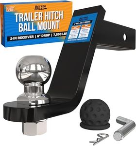6000 lbs Carbon Steel Trailer Hitch for 2" Trailer Hitch Ball Mount 2 Inch Receiver Hitch with Towing Starter Kit Truck Hitch in 2in, 4in or 6in Drop Marine Grade - 6 Inch Drop