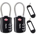 Diyife TSA Luggage Locks, [Newest Version][2 Packs] 3-Digit Security Padlock, Combination Padlocks, Code Lock for Travel Suitcases Luggage Bag Case etc.(Black)