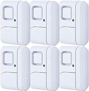 GE Personal Security Window and Door Alarm, 6 Pack, DIY Protection, Burglar Alert, Wireless Chime/Alarm, Easy Installation, Home Security, Ideal for Home, Garage, Apartment and More,White, 49721