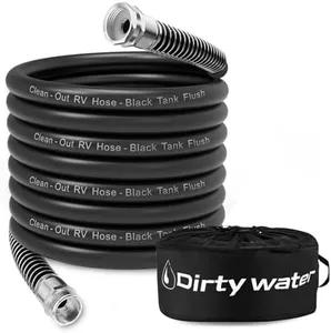 Kooprimit Camper & RV Black Water Hose - No-Kink Design Camper Sewer Hose - RV Accessories With Storage Bag - Perfect For Black Water, Gray Water, And RV Tank Cleaning