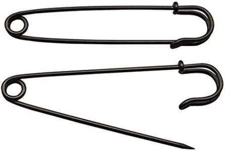 Amanaote Gun Black Safety Pins 100mm X 23 mm Size Jewelry for Kilts Blankets Skirts Crafts Pack of 6