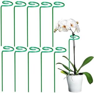 Elegent Home Plant Support Stacks (Pack of 10) Garden Stick Rod Metal Stakes Straightener Support Tomato (Pack of 10)