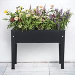 ecofynd Cleo Raised Plant Box, Elevated Planter, Metal Raised Garden Bed, Standing Plant Stand, Indoor and Outdoor Grow Container for Vegetables and Flowers (24Lx12Wx18H) | Black