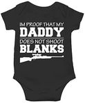 CBTwear I'm Proof That My Daddy Does Not Shot Blanks Baby Bodysuit Boy Girl Adorable Romper Clothing (Newborn, Black)