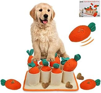 Pet Snuffle Mat for Dogs, Stuffed Carrot Plush Feeding Snuffle Mat, Enrichment Pet Foraging mat for Smell Training and Slow Eating, Stress Relief, Dog Puzzle Toys for Small Medium Dogs with 8 Carrots