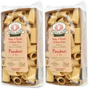 Rustichella d'Abruzzo Paccheri Pasta (2 Pack) - 500g Classic Durum Wheat Large Tube Pasta - Perfect for Hearty Sauces - Cooks in 13-15 Minutes - Authentic Italian Flavor