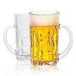 CYKK Beer Glasses-Unbreakable Beer Mug 21.5oz 2pack Beer Tankard, Beer Stein for picnics, family gatherings (13.5OZ)