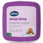 Silentnight Deep Sleep Double Mattress Topper - Best Thick Soft Comfy Toppers For Bed Caravan Campervan Sofa Beds - Machine Washable Hypoallergenic Bed Topper, White