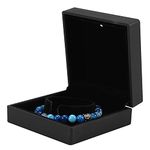 Jewelry Gift Box, LED Lighted Bracelet Box Soft Plush Tray Display Case Earring Ring Necklaces Display Organizer Wedding Engagement