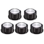 uxcell 5Pcs Speaker Control Knob Power Amplifier Knob 33mm Dia. Rotary Knobs for 6mm Dia. Shaft Potentiometer