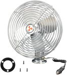 YQSIYU 12V RV Cooling Fan with 2 Speed Switch,Heavy Duty Silver Metal Car Fan,8 Inch Truck Fans that Blow Cold Air,Suitable for All Vehicles.(Cord Length 6FT)