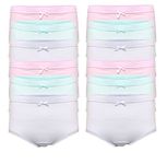 Daisy Dreamer 12 Pairs Of Ladies Briefs Maxi Full Organic Cotton Brief Knickers Comfort Fit Womens Underwear, 18/20 Pastel
