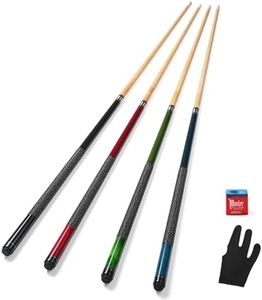 ASMPCUE Pool Cue, 4 Pieces 58'' Pool Cues Sticks Set Canadian Maple Wood, 13mm Tip Pool Cues Billiard Cue Sticks for Professional Billiard Players, 1/2 Detachable Billiard Cue Sticks for House Bar