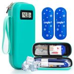 SUNMON Insulin Cooler Travel Case with Temperature Display, Portable Diabetic Medication Cooler for Travel with 2 TSA Approved Ice Pack for Insulin Pen and Other Diabetic Supplies(Green)