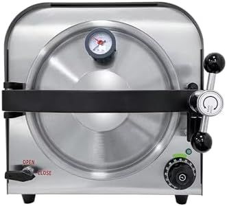 Autoclave Sterilizers -14L High Pressure Lab Autoclave, 900W Stainless Steel Steam Sterilizer for Laboratory, Autoclave Machine for Various Industries, 18.9" x 14.57"x 13.78", Beauty & Salon - Silver