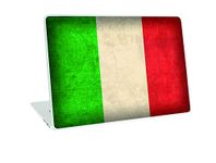 Galaxsia™ Grunge Italian Flag Vinyl Laptop Skin/Sticker/Cover/Decal Compatible for Any Laptop (Hp/Dell/Sony/Acer/Lenovo/Asus etc..) Brand Models of Size 14 Inches Laptop Or Notebook.