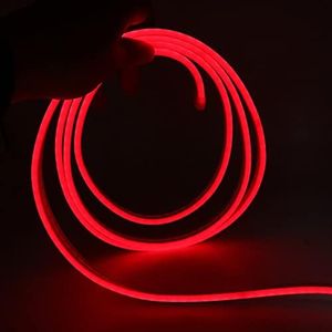 XUNATA 4m Red LED Neon Light Strip with Switch, 5V USB Powered, Coloured PVC Tube Lights, IP65 Waterproof, Flexible, Cut to Size for DIY Home Commercial Decoration