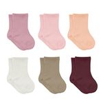 bistyle Baby Grip Ankle Socks 6 Pairs | Newborn Infant Toddlers Socks Organic Cotton | Kids Boys Girls Ankle Socks (as8, age, 12_months, 24_months, Rose)