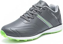 Waterproof Golf Shoes Men Professional Golf Sneakers Spikless Light Weight Walking Footwears Outdoor Male Walking Shoes (10.5,Gray)