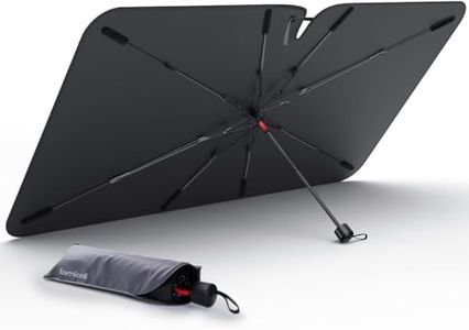 Car Windshield Sun Shade Umbrella - Lamicall [5 Layers Nano Coating][8 Fiberglass Ribs] Foldable Front Window Sunshade, Car Interior Protection, 57"x31" Windshield Cover for Compact Sedan, SUV, Black