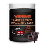 WERBME Leather Recoloring Balm, 10 OZ Black Leather Color Restorer for Scratched and Faded, Leather Repair Kit for Furniture Restore & Renew Restore Couches, Car Seats, Clothing, Shoes