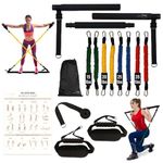 Verde Acqua Pilates Bar Kit with Resistance Bands for Women - Multifunctional Pilates Sculpt Bar for Any Height - Workout Equipment for Home Gym - Includes Exercise Chart for Full Body Workout