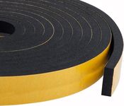 3M Foam Seal Tape Self-Adhesive 20mm(W) x6mm(T) for Doors Windows, Door Seal Weather Strip for Noise Soundproofing Black
