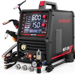 YESWELDER Multifunctional Welders Combo&Plasma Cutter, 6-In-1 MIG/Flux Core MIG/CUT/TIG/Stick/Spool Gun Compatible, 200A MIG/TIG/Stick & 50A CUT, 110V/220V MCT-520