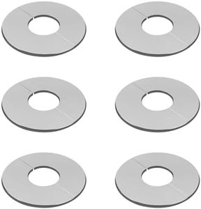 Stainless Steel Wall Split Flange 6PCS Round Escutcheon Plate Wall-mounted Water Pipe Cover Self-Adhesive Faucet Decorative Cover for 35mm Diameter Pipe