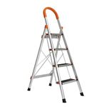 sogesfurniture 4 Step Ladder Folding Stepladder Aluminum Step Ladder Folding Platform Stool 300 lbs Load Capacity Lightweight Multi Ladder Home Ladder,BHCA-KS-JF-004