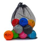 Magicorange Tennis Balls, 12 Pack Advanced Training Tennis Balls Practice Balls, Come with Mesh Bag for Easy Transport, Good for Beginner Training Ball (Multicolor)