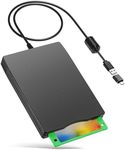 Nice2MiTu 3.5" USB External Floppy Disk Drive Portable 1.44 MB FDD USB Drive Plug and Play for PC Windows 10 7 8 XP Vista Mac Black (1P)