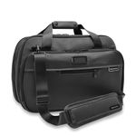 Briggs & Riley Expandable Cabin Bag - Personal Item Travel Bag for Women & Men, Carry On Duffle Style Bag, Fits Under Airplane Seat, Weekender & Overnight Luggage - Baseline Collection, Black