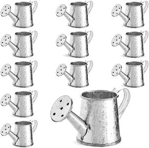 Juvale 12-Pack Mini Galvanized Watering Can, Decorative Mini Watering Can for Crafts, Party Favors, Housewarmings, Garden-Theme Parties, and Home Decor (Silver, 3x1.6 in)