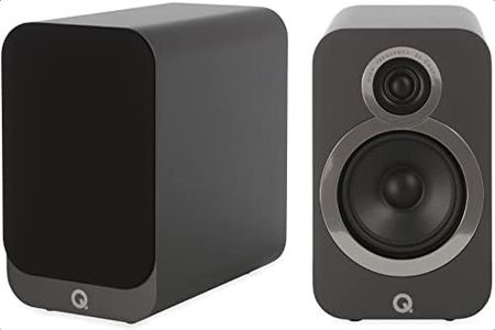 Q ACOUSTICS 3020i Paire d'enceintes d'étagère avec boîtier Reflex 2 Voies, Haut-Parleur Basse 125 mm et Tweeter 22 mm Gris Graphite