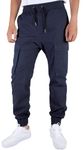 ITALYMORN Mens Twill Cargo Joggers with 6 Pockets Casual Pants M Navy Blue