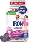 Iron Gummies for Kids & Adults - Iron Vitamins with Vitamin C, 10mg per Serving - Iron Chewable Fruit Gummy for Immune Support Red Blood Cell Production