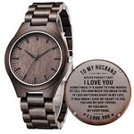 Customized Wooden Watch for Men - Birthday Christmas Husband Gifts, Anniversary Wood Watch for Him Gifts, Personalized Wood Watch Gifts