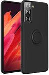 Zuslab Compatible with Samsung Galaxy S21 5G Case with Magnetic Back | Stand | Ring, Kickstand Silicone Phone Case Magnet for Car Mount,Shockproof Cover -Black